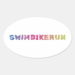 Triathlon Cool Design Ovaler Aufkleber
