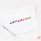 Triathlon Cool Design Ovaler Aufkleber (Umschlag)