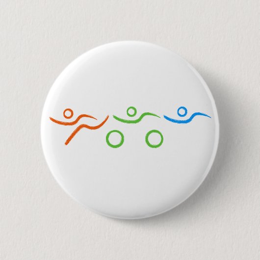 Triathlon cool und einzigartig Design Button (Vorderseite)