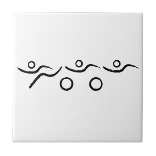Triathlon cool und einzigartig Design Fliese (Vorderseite)