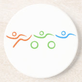 Triathlon cool und einzigartig Design Getränkeuntersetzer (Vorne)