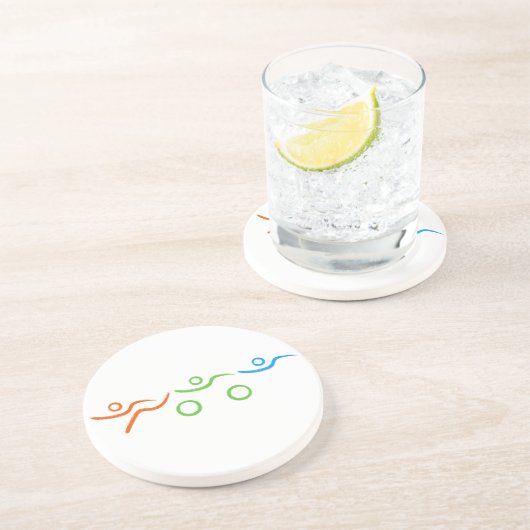 Triathlon cool und einzigartig Design Getränkeuntersetzer (Seite)