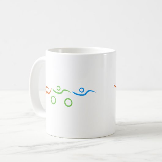 Triathlon cool und einzigartig Design Kaffeetasse (Vorderseite Links)