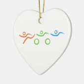 Triathlon cool und einzigartig Design Keramik Ornament (Links)