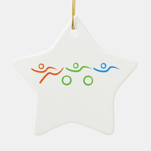 Triathlon cool und einzigartig Design Keramik Ornament (Vorne)