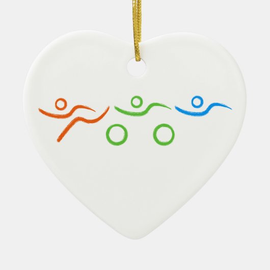 Triathlon cool und einzigartig Design Keramik Ornament (Vorne)