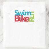 Triathlon cool und einzigartig Design Ovaler Aufkleber (Tasche)