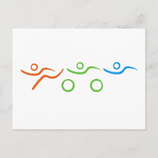Triathlon cool und einzigartig Design Postkarte (Vorderseite)