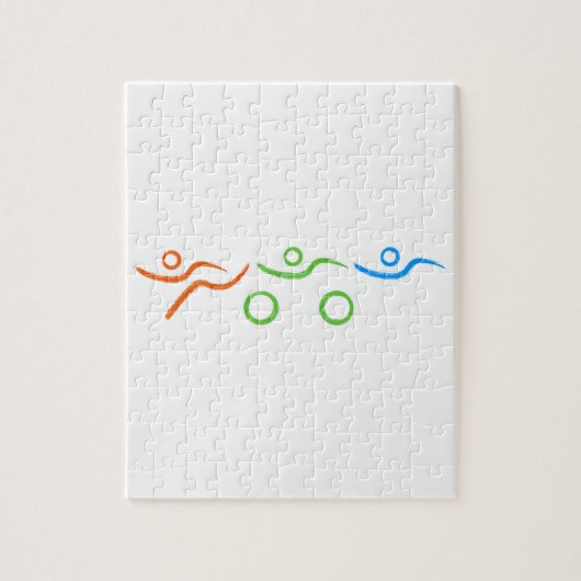Triathlon cool und einzigartig Design Puzzle (Vertikal)