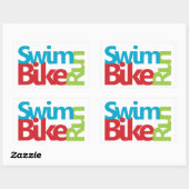Triathlon cool und einzigartig Design Rechteckiger Aufkleber (Blatt)