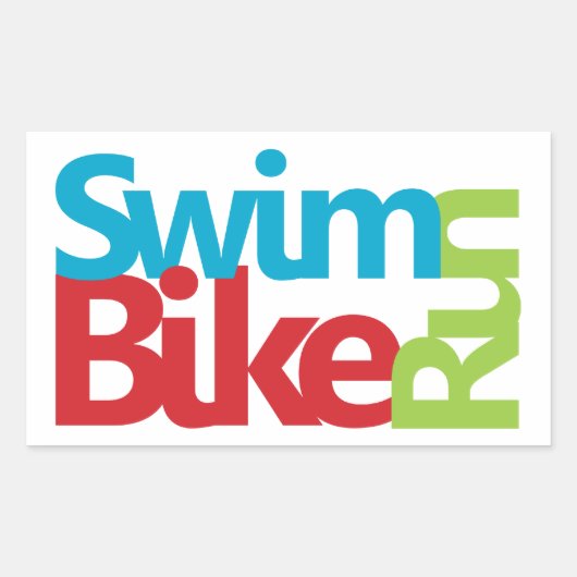 Triathlon cool und einzigartig Design Rechteckiger Aufkleber (Vorderseite)