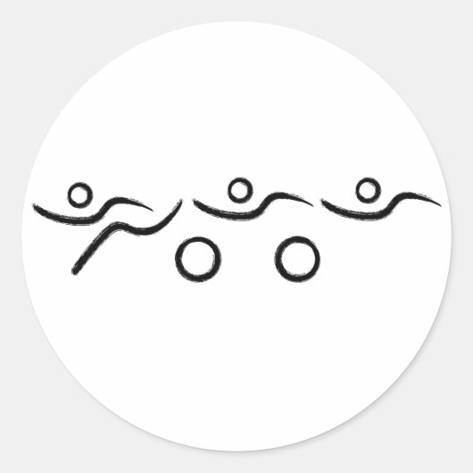 Triathlon cool und einzigartig Design Runder Aufkleber (Vorderseite)