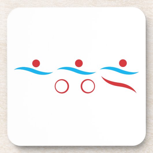 Triathlon coole Logo-Abbildung Getränkeuntersetzer (Vorderseite)
