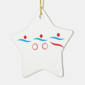 Triathlon coole Logo-Abbildung Keramik Ornament (Links)