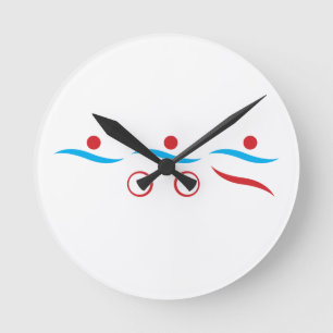 Triathlon coole Logo-Abbildung Runde Wanduhr