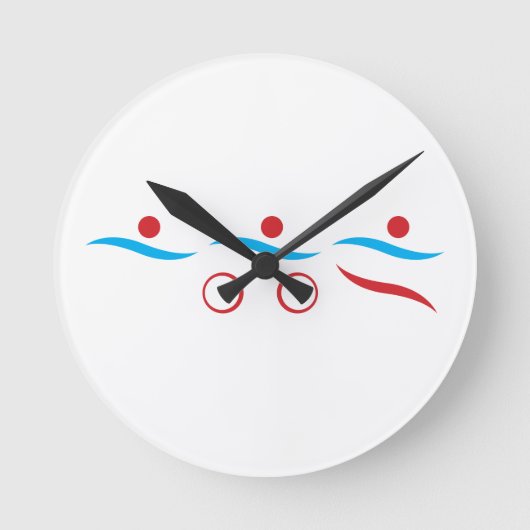 Triathlon coole Logo-Abbildung Runde Wanduhr (Vorderseite)