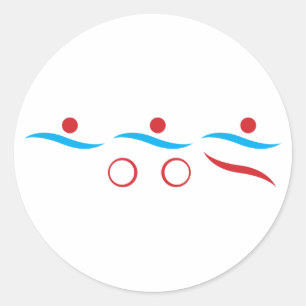 Triathlon coole Logo-Abbildung Runder Aufkleber