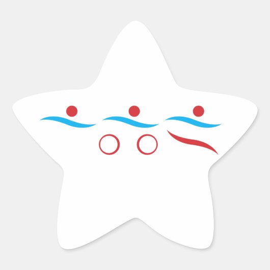 Triathlon coole Logo-Abbildung Stern-Aufkleber (Vorderseite)
