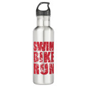 Triathlon-cooles Design Edelstahlflasche (Vorderseite)
