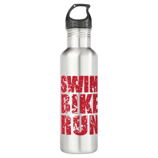 Triathlon-cooles Design Edelstahlflasche (Vorderseite)