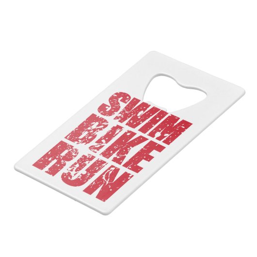 Triathlon-cooles Design Geldbeutel Flaschenöffner (Vorderseite Schrägansicht)