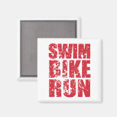 Triathlon-cooles Design Magnet (Vorderseite/Rückseite)