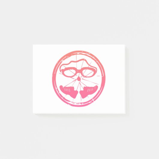 Triathlon-cooles Design Post-it Klebezettel (Vorderseite)
