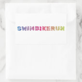Triathlon-cooles Design Rechteckiger Aufkleber (Tasche)