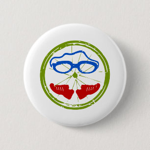 Triathlon cooles künstlerisches Design Button