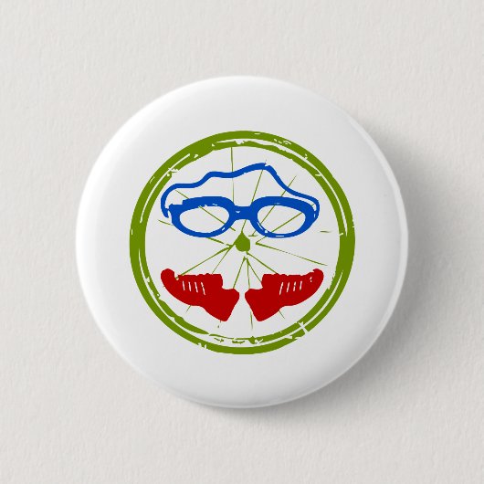 Triathlon cooles künstlerisches Design Button (Vorderseite)