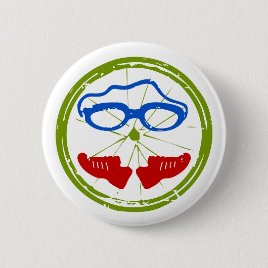 Triathlon cooles künstlerisches Design Button (Vorderseite)
