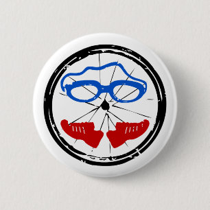 Triathlon-cooles künstlerisches Logo Button