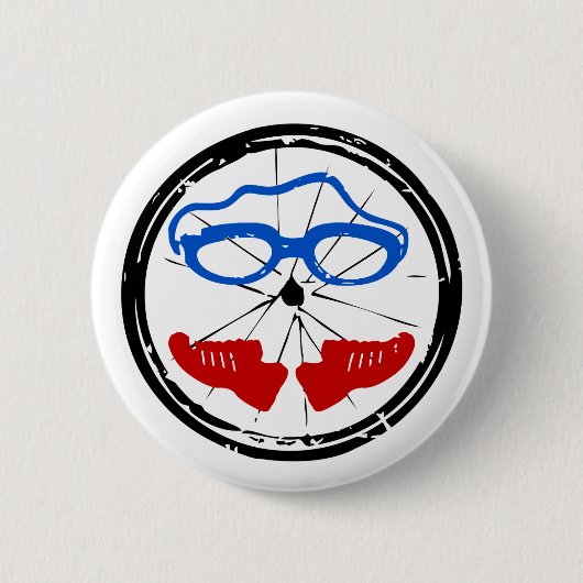 Triathlon-cooles künstlerisches Logo Button (Vorderseite)