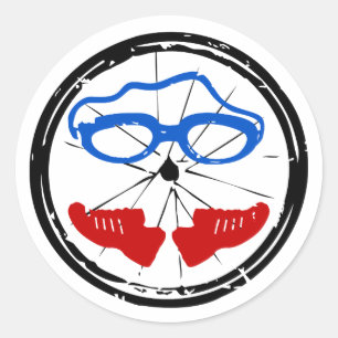 Triathlon-cooles künstlerisches Logo Runder Aufkleber