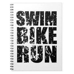 Triathlon-cooles Logo für alle Sportliebhaber Notizblock