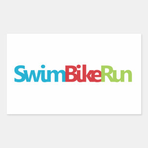 Triathlon-cooles Logo für alle Sportliebhaber Rechteckiger Aufkleber
