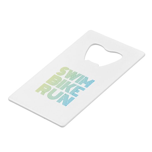 Triathlon-Design Geldbeutel Flaschenöffner (Rückseite Schrägansicht)