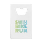 Triathlon-Design in Farben Geldbeutel Flaschenöffner (Rückseite)