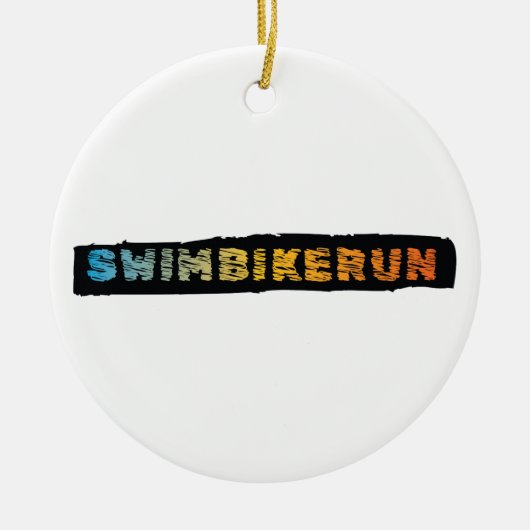 Triathlon-Design Keramik Ornament (Vorne)