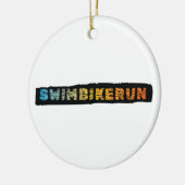 Triathlon-Design Keramik Ornament (Links)