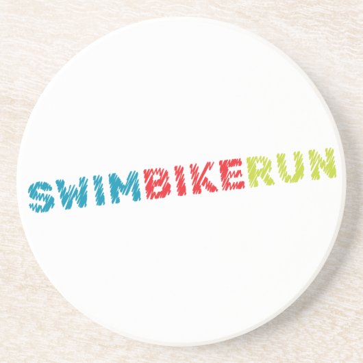 Triathlon-Design Sandstein Untersetzer (Vorne)