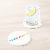 Triathlon-Design Sandstein Untersetzer (Seite)