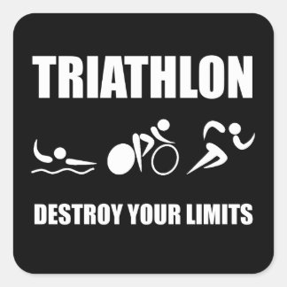 Triathlon Destroy Quadratischer Aufkleber