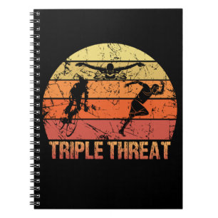 Triathlon-Dreifach-Bedrohung Vintag Notizblock