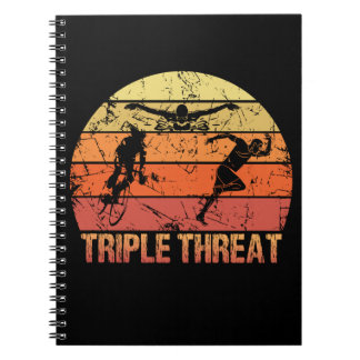 Triathlon-Dreifach-Bedrohung Vintag Notizblock