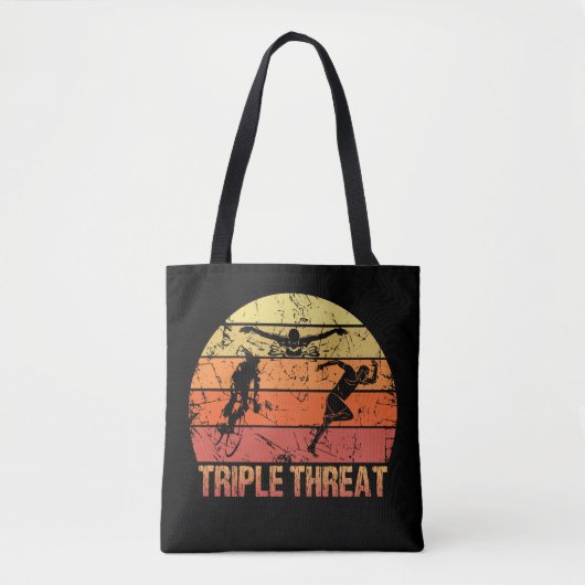 Triathlon-Dreifach-Bedrohung Vintag Tasche (Vorderseite)
