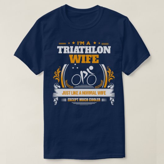 Triathlon Ehefrau Weihnachtsgeschenk oder Geburtst T-Shirt (Design vorne)