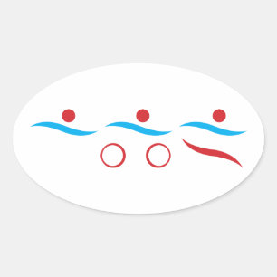 Triathlon Einmaliges Geschenk Ovaler Aufkleber