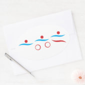 Triathlon Einmaliges Geschenk Ovaler Aufkleber (Umschlag)