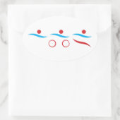 Triathlon Einmaliges Geschenk Ovaler Aufkleber (Tasche)